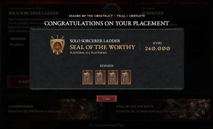 Diablo 4 Gauntlet Seal of the Worthy